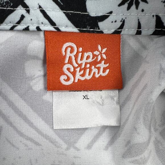 Ripskirt Hawaii Adjustable Wrap Skirt Black Botanical Print Size XL Length 2 - Picture 8 of 10